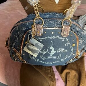 Baby Phat Denim and Gold Baby Bag